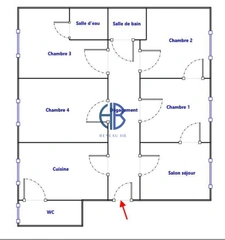 Appartement 4 ch 138 m² lumineux secteur gare + 35 m²  combles
