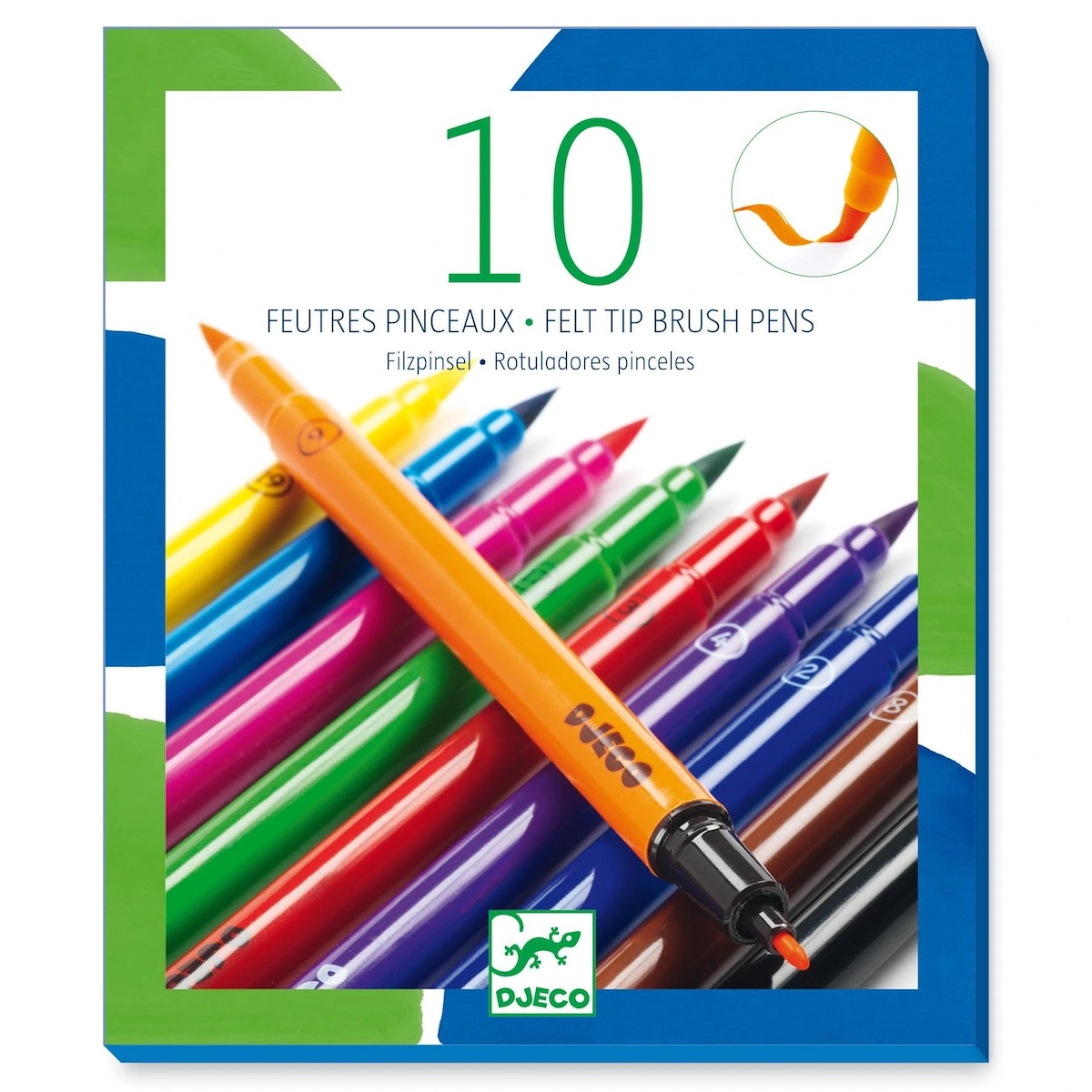 10 rotuladores pinceles +6Y LOS COLORES Djeco classic