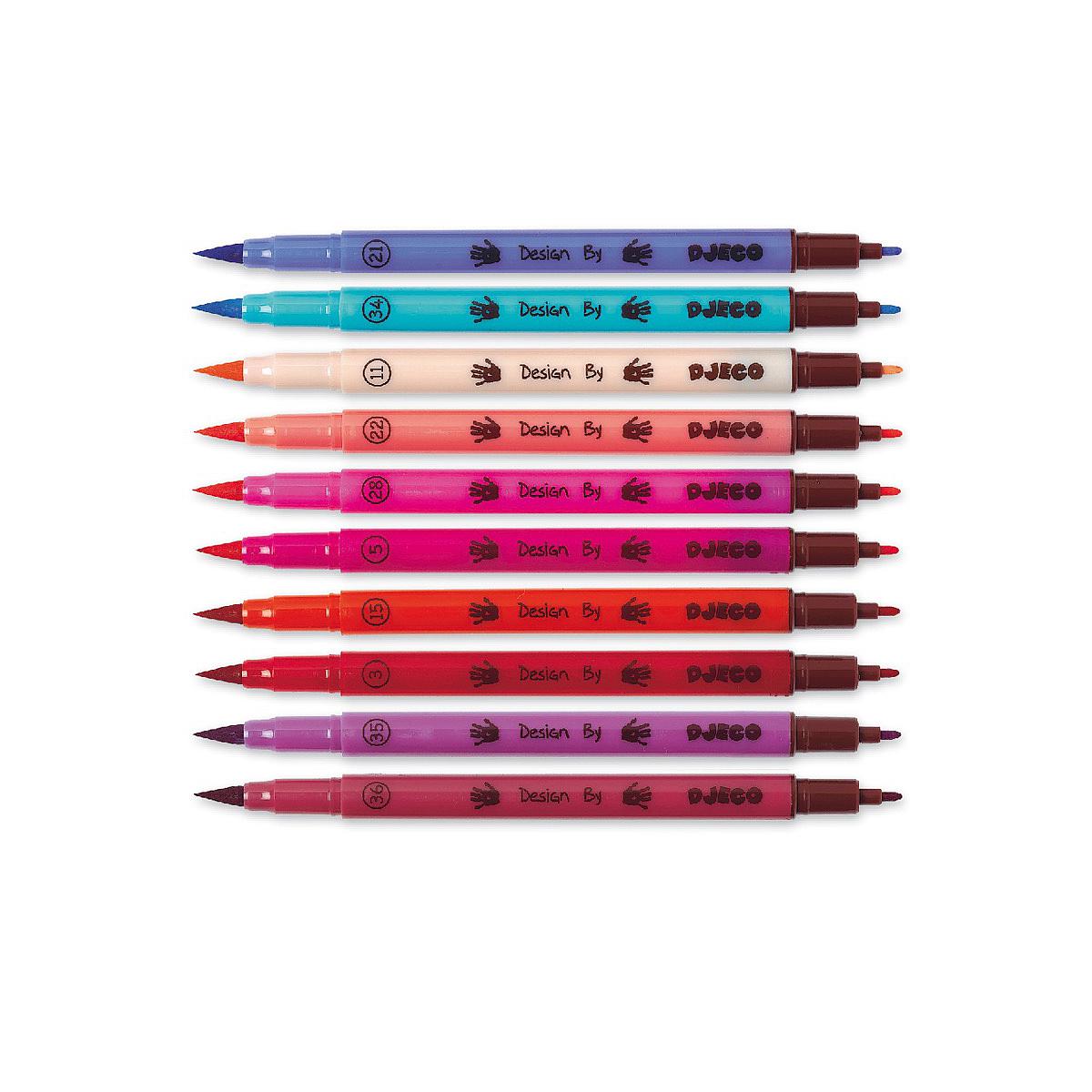 10 rotuladores pinceles +6Y LOS COLORES Djeco sweet
