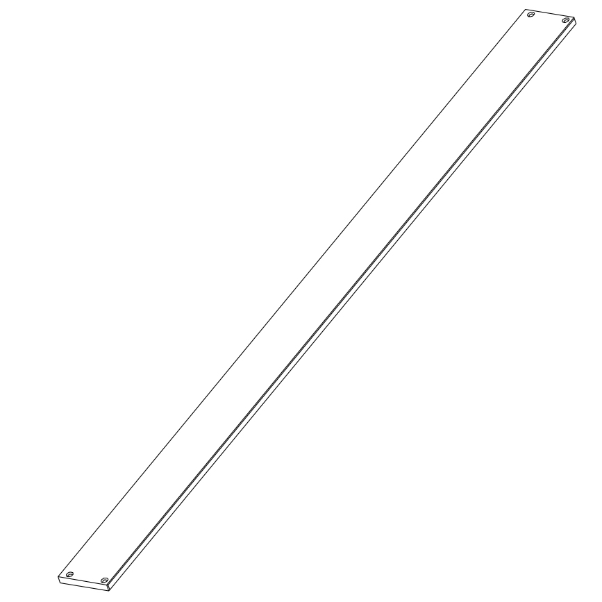 13,8cm breite längsseitige Zarge Länge 200cm Destyle de Breuyn weiß lackiert