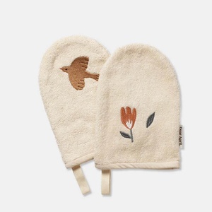 2 gants de toilette 15x22cm PAW embroidered Terry Dear April harmony