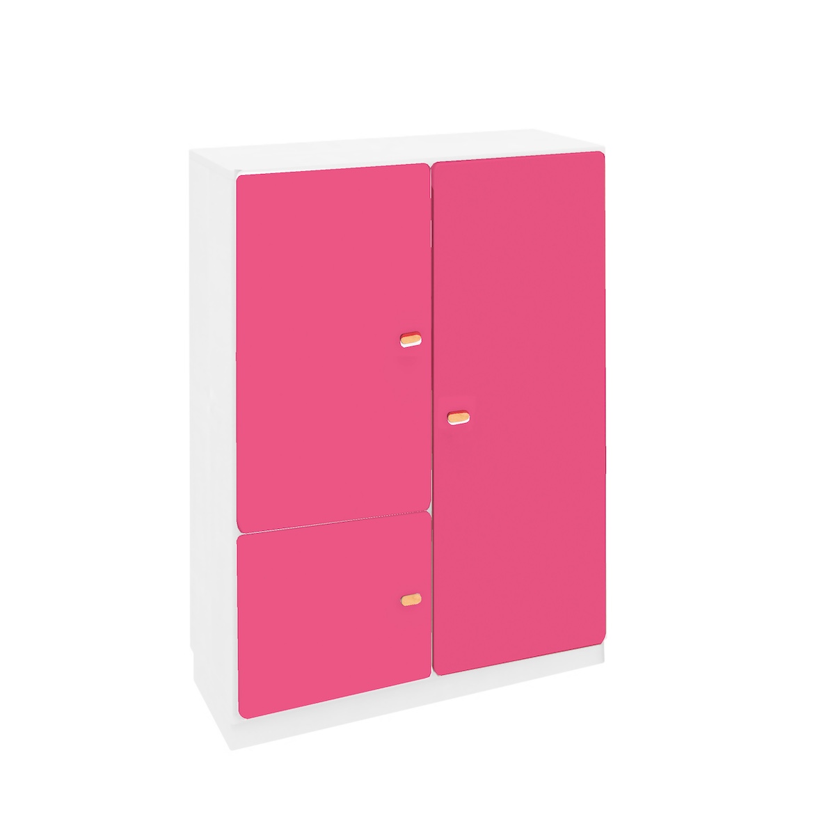 3-türiger Kleiderschrank 93x113cm DESTYLE de Breuyn weiß rosa