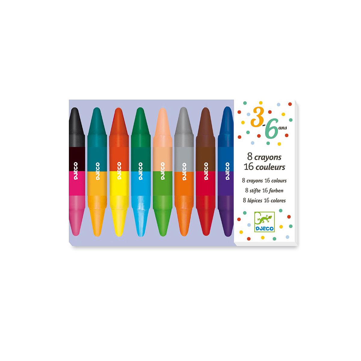 8 lápices dobles 3-6Y LOS COLORES Djeco