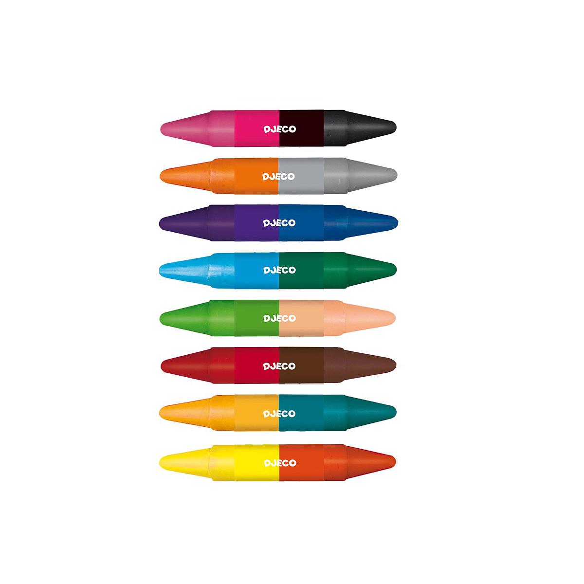 8 lápices dobles 3-6Y LOS COLORES Djeco