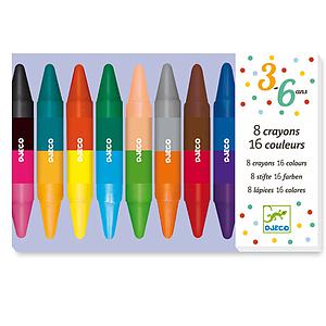 8 lápices dobles 3-6Y LOS COLORES Djeco