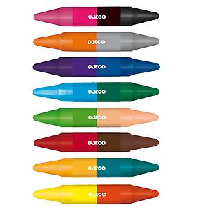 8 lápices dobles 3-6Y LOS COLORES Djeco