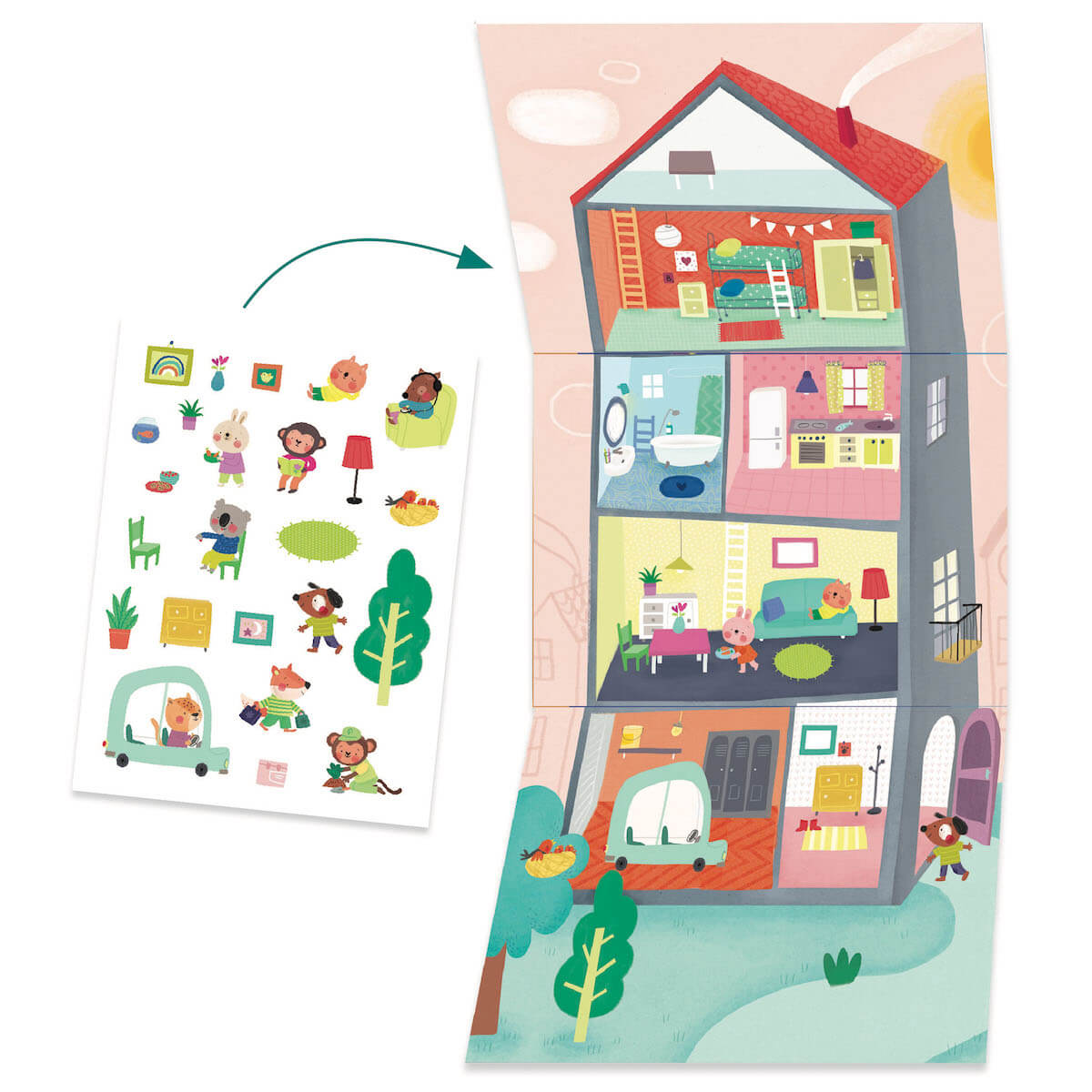 Actividades creativas animales y sus casas LES PETITS Djeco