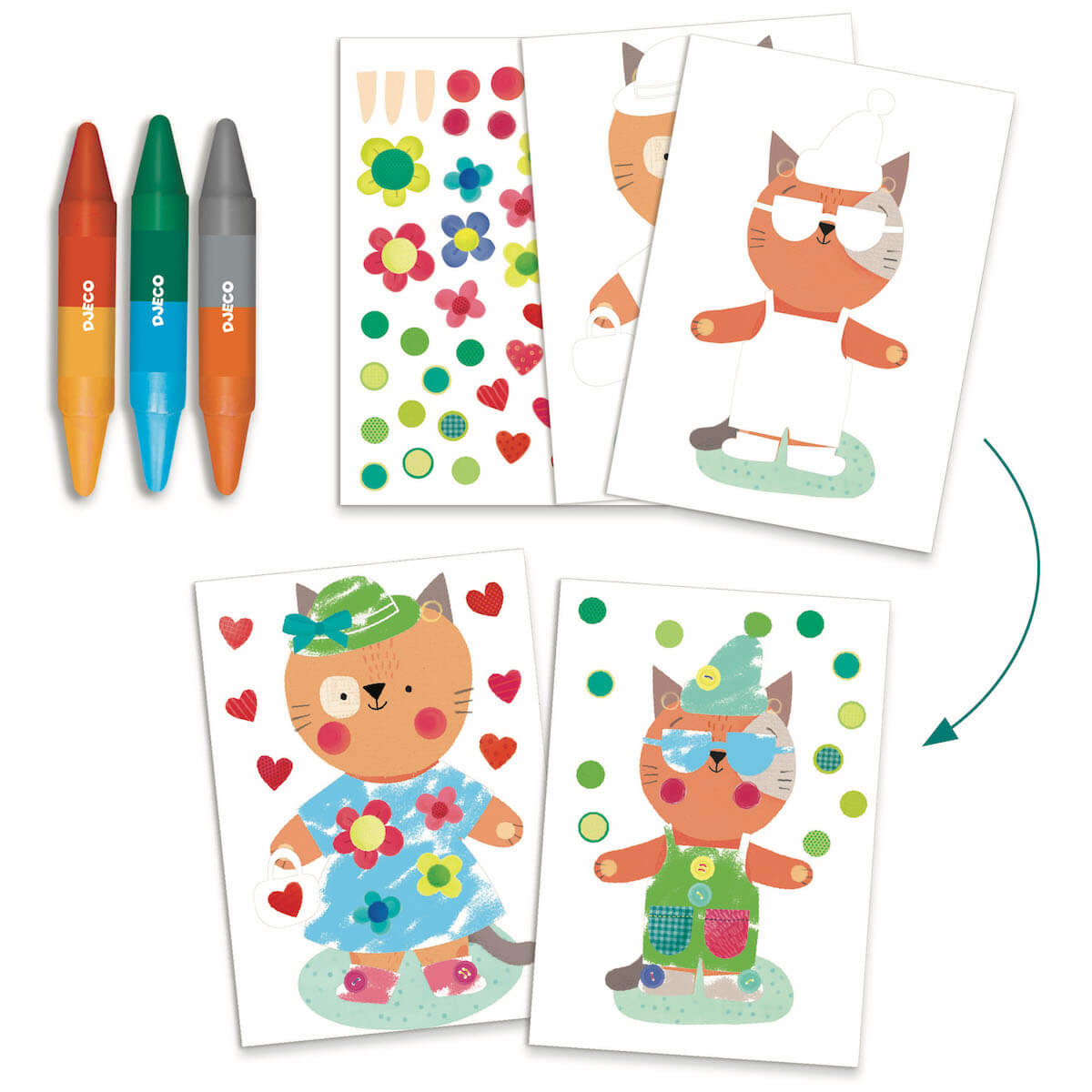 Actividades creativas animales y sus casas LES PETITS Djeco