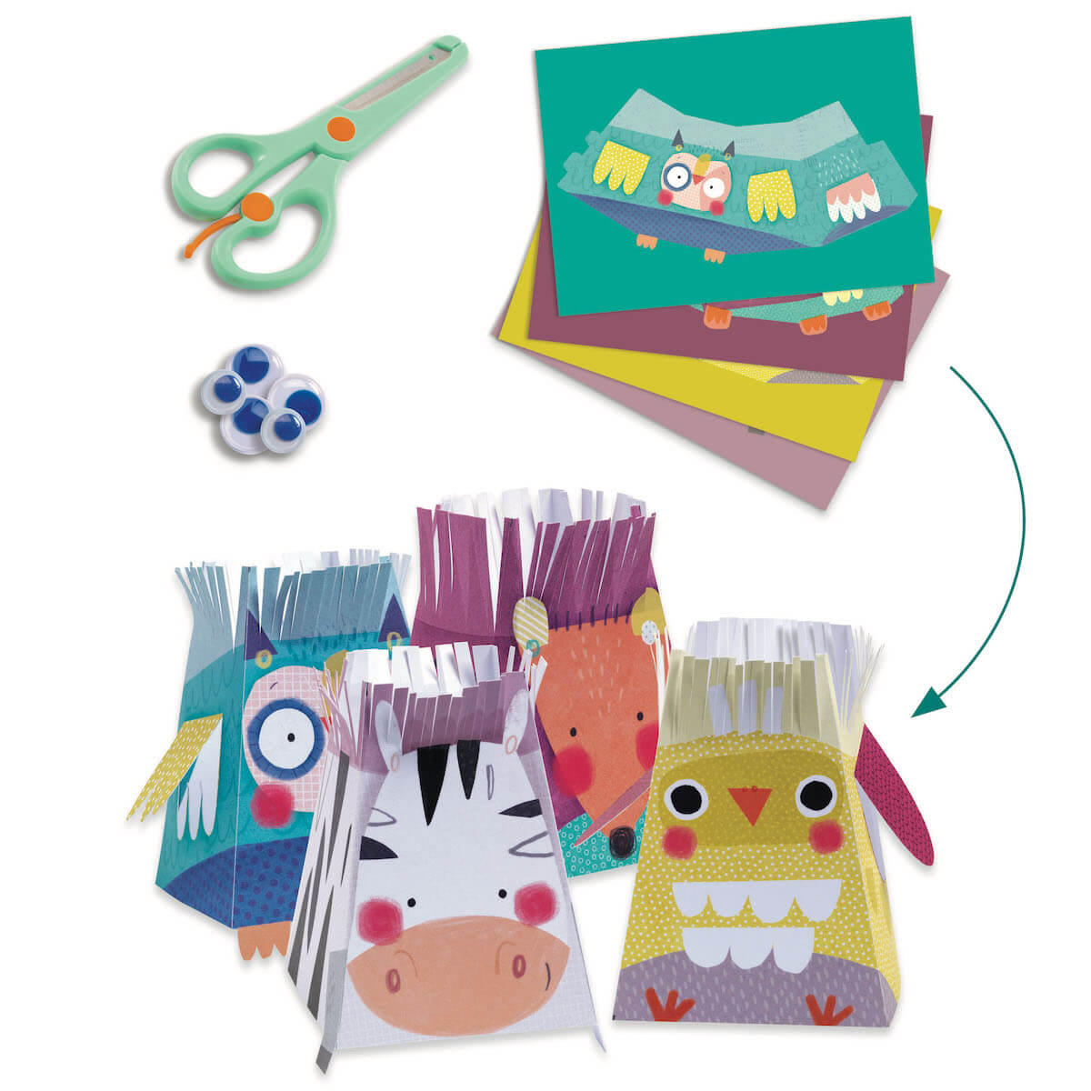 Actividades creativas animales y sus casas LES PETITS Djeco