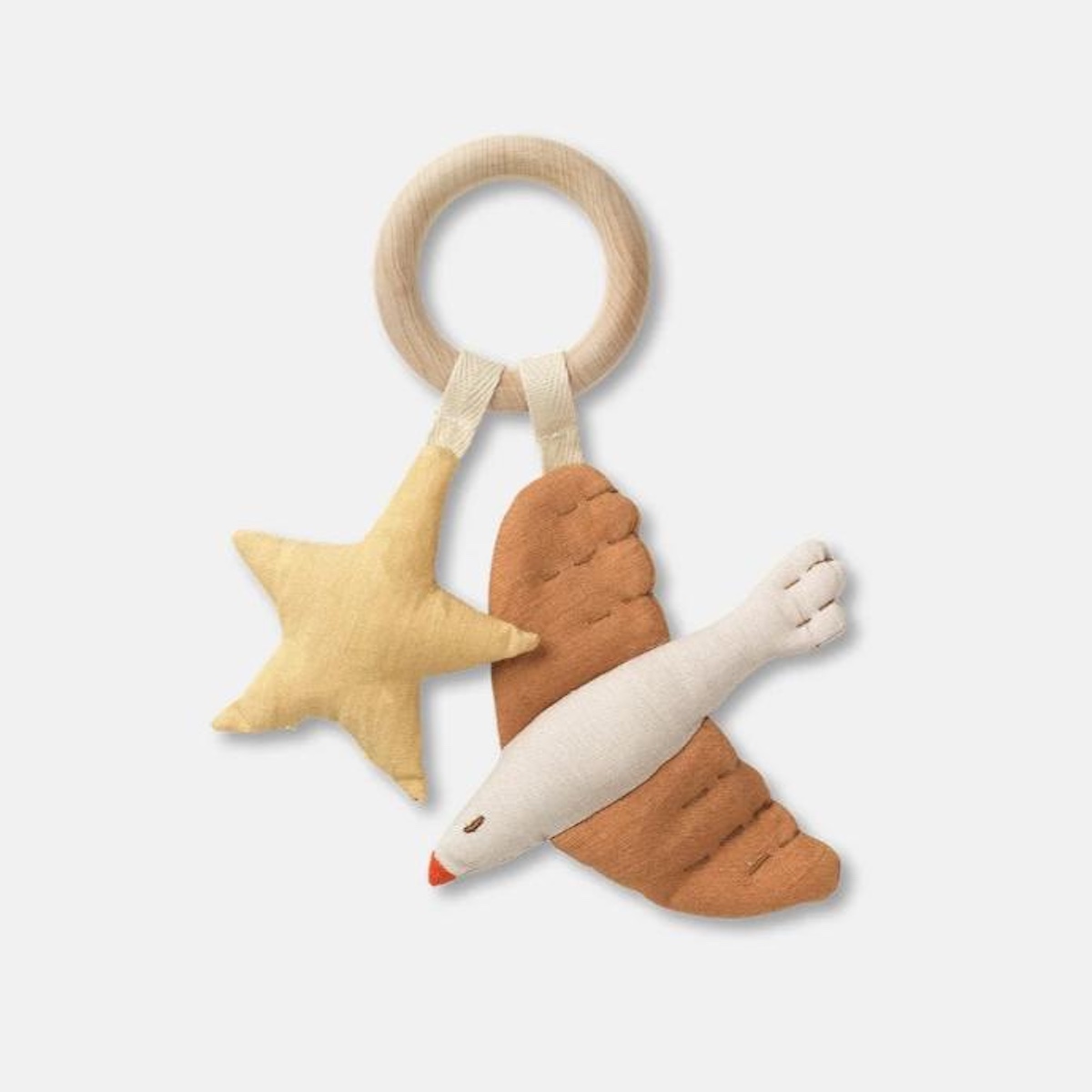 Anneau de dentition 12cm ILMA STAR & BIRD Dear April  yellow brown