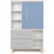 Armoire 147 cm 1 porte 2 tiroirs NADO Retro finition frêne capri blue-manhattan grey