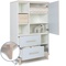 Armoire 147 cm 1 porte 2 tiroirs NADO Retro finition frêne sky blue