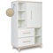 Armoire 147 cm 1 porte 2 tiroirs NADO Retro finition frêne white