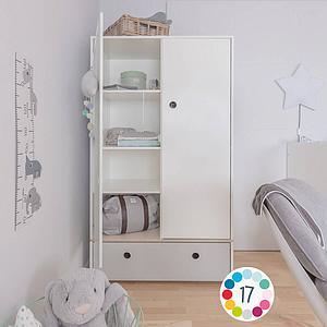 Armoire 2 portes COLORFLEX façade tiroir white wash