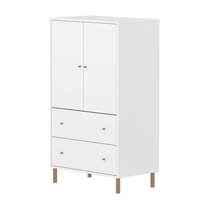 Armoire 2 portes et 2 tiroirs avec pied SAGA Flexa blanc oak