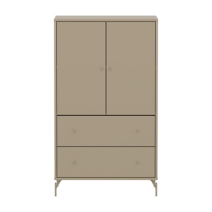 Armoire 2 portes et 2 tiroirs avec pied SAGA Flexa oat oak light grey