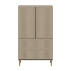 Armoire 2 portes et 2 tiroirs rainures avec pied SAGA Flexa oat oak light grey