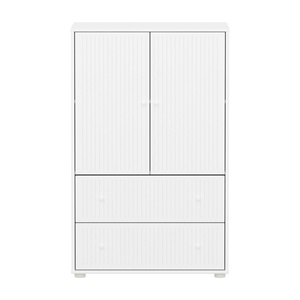 Armoire 2 portes et 2 tiroirs rainures SAGA Flexa blanc