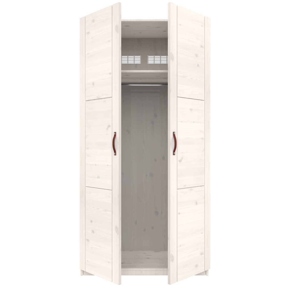 Armoire 2 portes étagères 100cm Lifetime whitewash