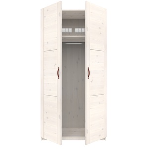 Armoire 2 portes étagères 100cm Lifetime whitewash