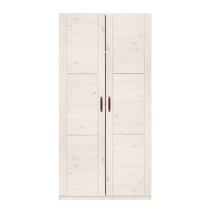 Armoire 2 portes étagères 100cm Lifetime whitewash