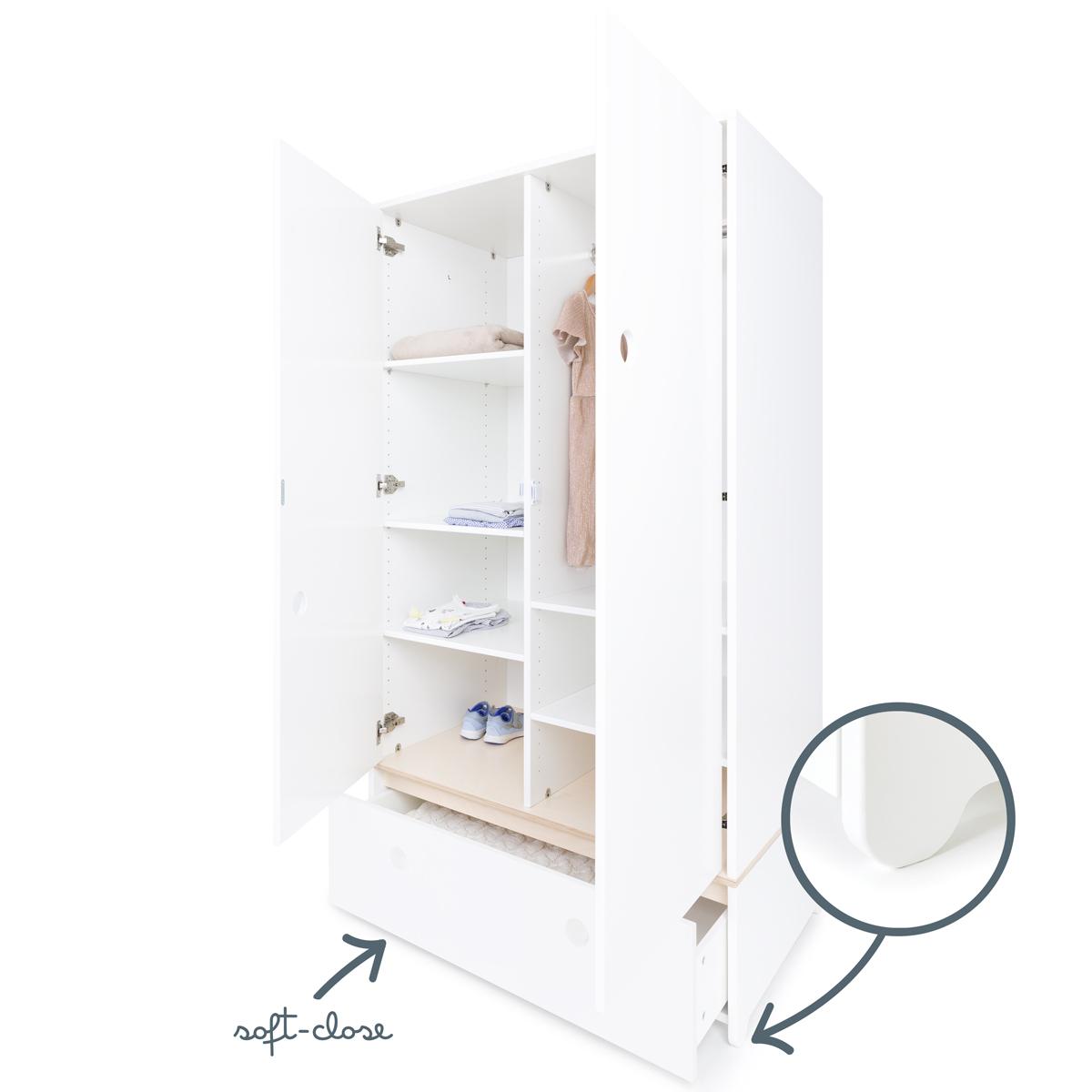 Armoire 2 portes hors façade tiroir COLORFLEX 