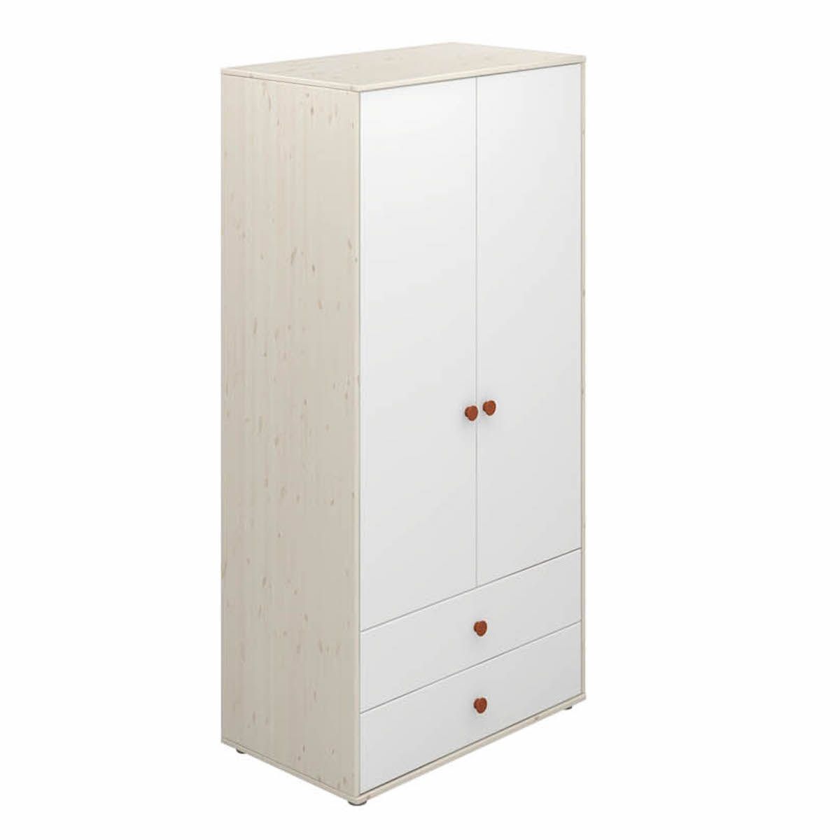 Armoire 2 portes-tiroirs CLASSIC Flexa blanchi-blanc-light blush