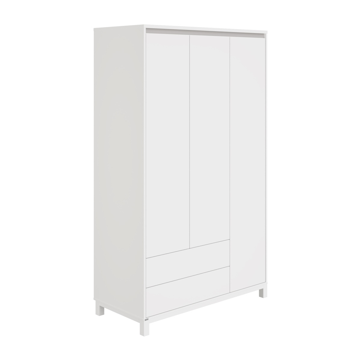 Armoire 3 portes 2 tiroirs OLLI Paidi blanc gris ardoise