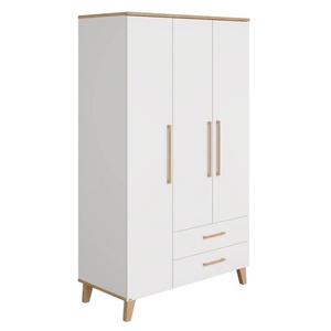 Armoire 3 portes + 2 tiroirs OSCAR Paidi Chêne Nebraska-blanc