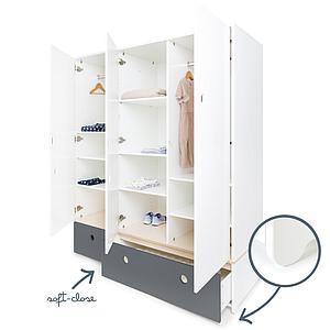 Armoire 3 portes COLORFLEX façades tiroirs space grey