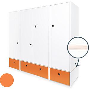 Armoire 4 portes COLORFLEX façades tiroirs pure orange