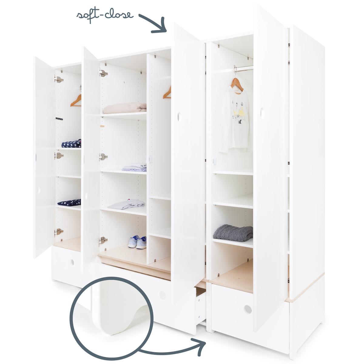 Armoire 4 portes hors façades tiroirs COLORFLEX 