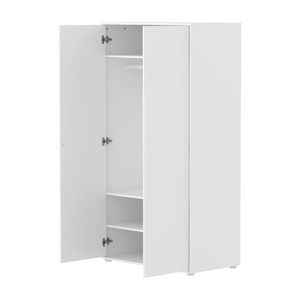 Armoire enfant 2 portes avec pied SAGA FLEXA blanc oak