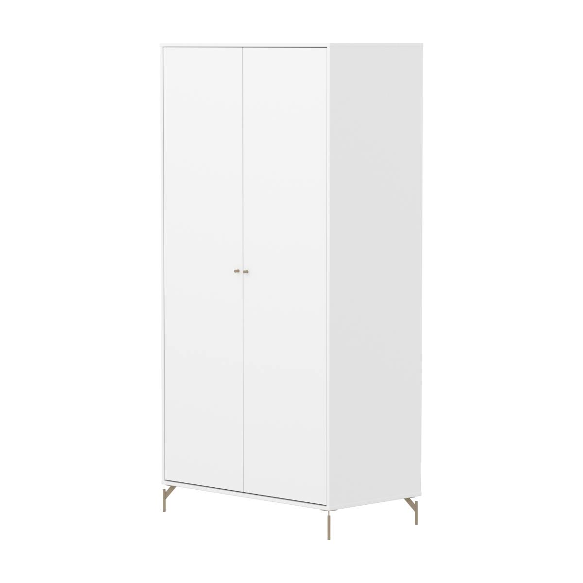 Armoire enfant 2 portes avec pied SAGA FLEXA blanc oat