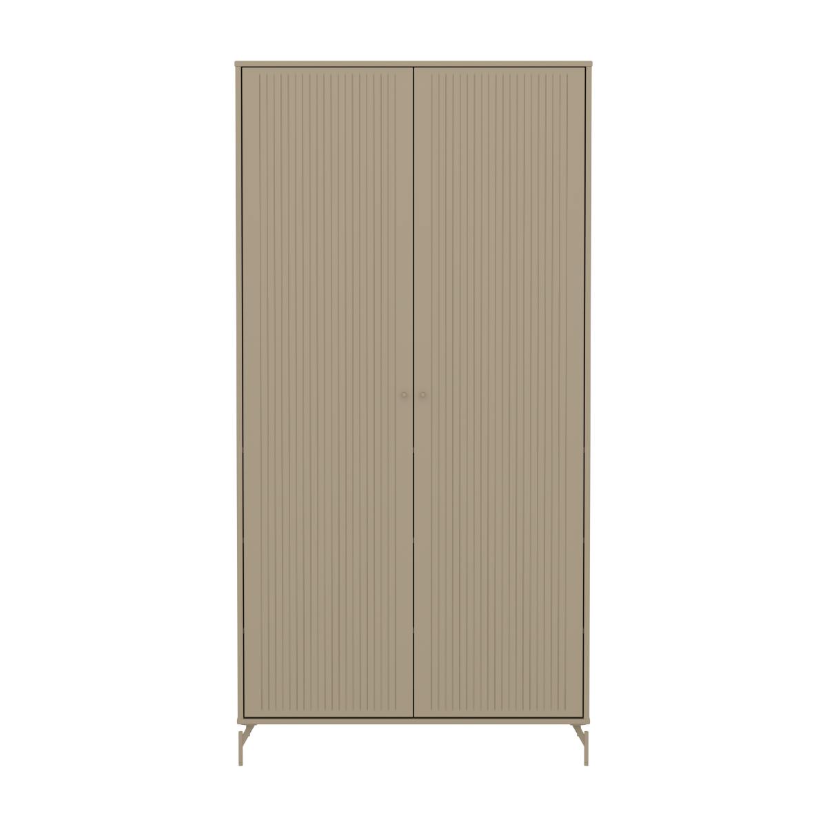 Armoire enfant 2 portes rainures avec pied SAGA FLEXA oat