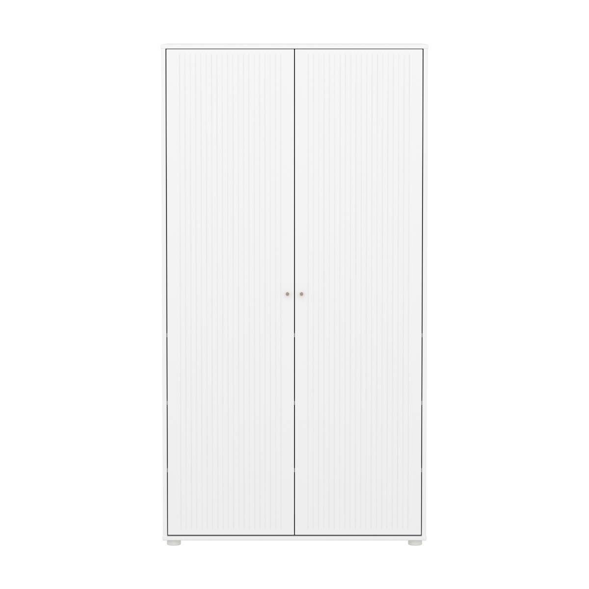 Armoire enfant 2 portes rainures SAGA FLEXA blanc oat