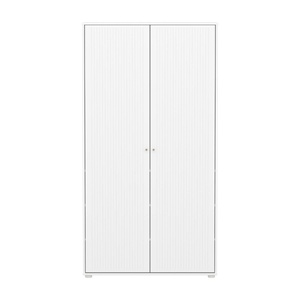 Armoire enfant 2 portes rainures SAGA FLEXA blanc oat