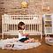 Baby bed KERA in ash with Straight top and angled Bevel legs

