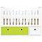 Babybett mitwachsend 70x140cm COLORFLEX lime-white 