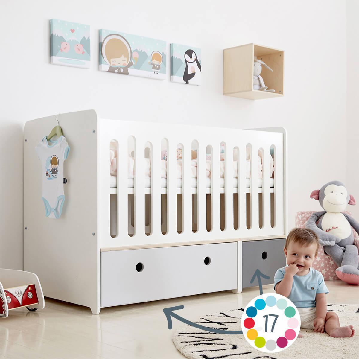 Babybett mitwachsend 70x140cm COLORFLEX lime