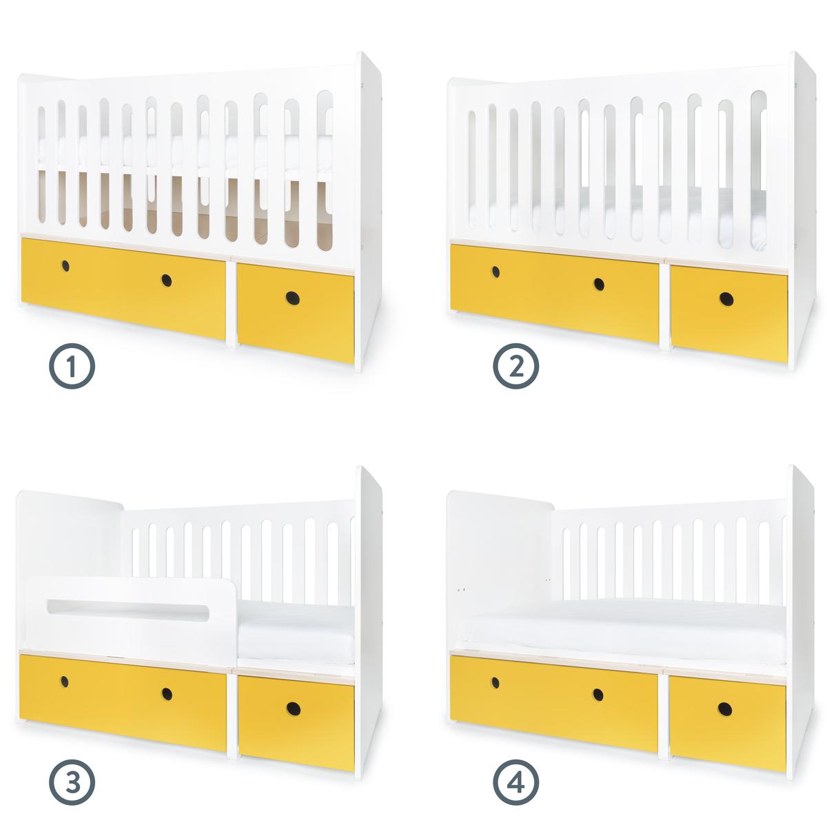 Babybett mitwachsend 70x140cm COLORFLEX nectar yellow
