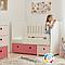 Babybett mitwachsend 70x140cm COLORFLEX pink-space grey