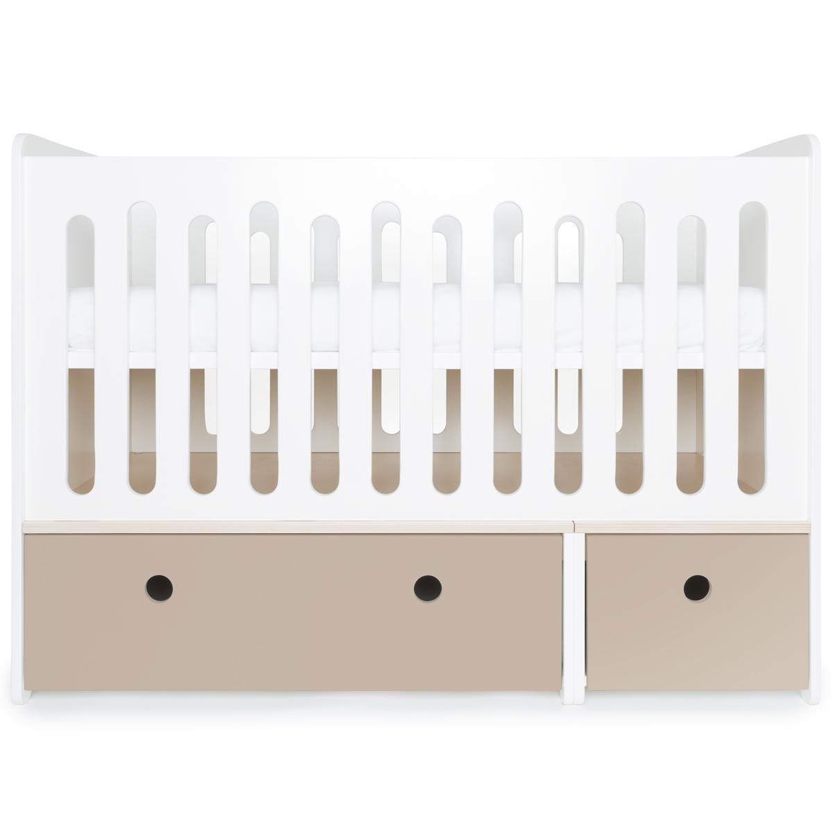 Babybett mitwachsend 70x140cm COLORFLEX warm grey 