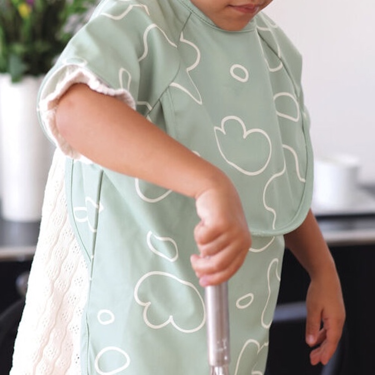 Bavoir manches longues evolutive 2 in 1 Beaba Sage green