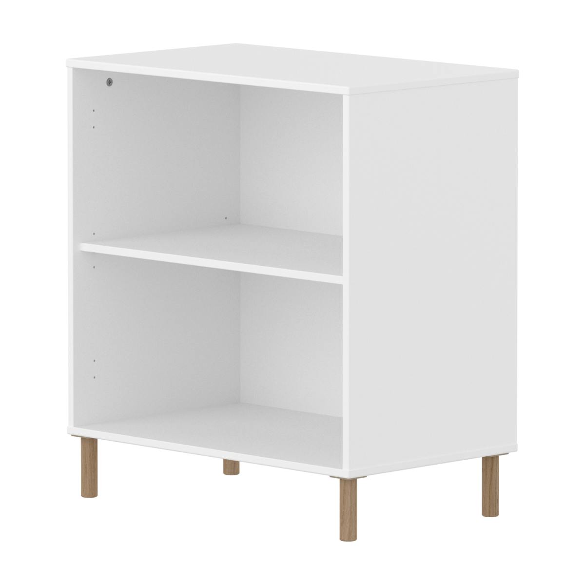 Bibliothèque avec pied 1 tablette SAGA Flexa blanc oak