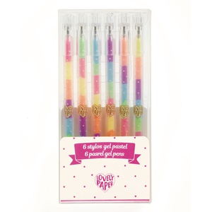 Bolígrafos gel 6uds PAPETERIE Djeco pastel