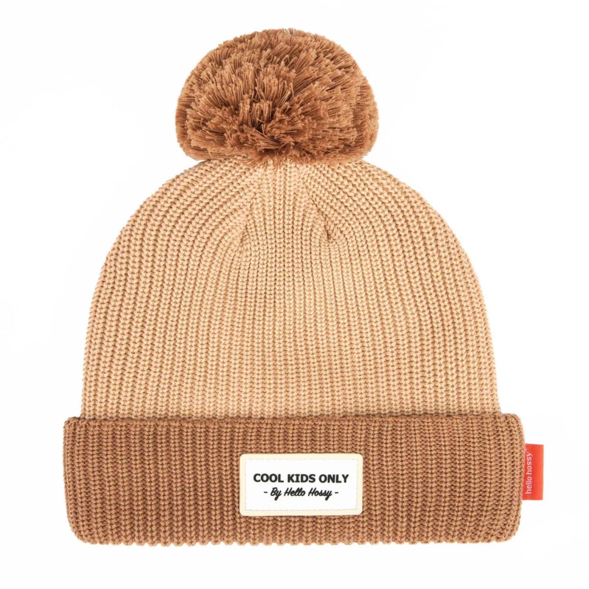 Bonnet 9-18m Block Coffee Hello Hossy