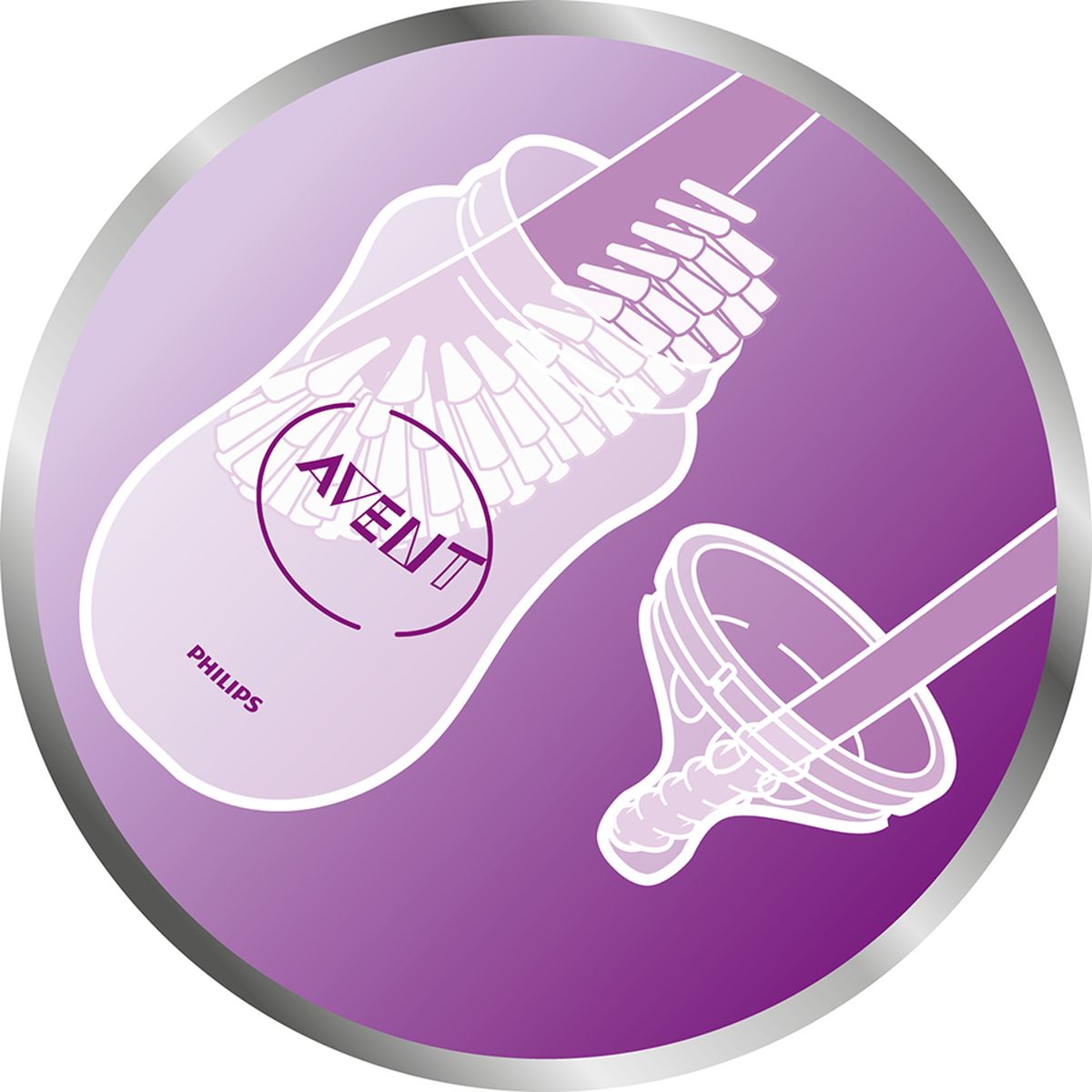 Brosse biberon Avent bleu