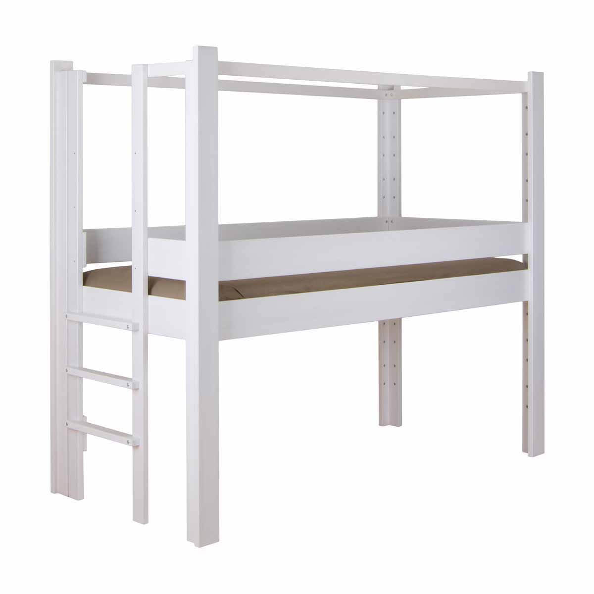Cama evolutiva 90x200cm 5 en 1 escalera lateral DESTYLE de Breuyn tintada en blanco