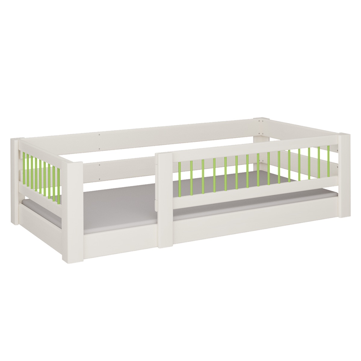 Cama Kubu baja DELUXE de Breuyn blanqueada-verde